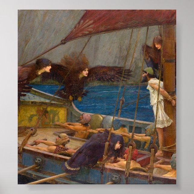 John William Waterhouse - Ulysses und die Sirens Poster (Vorne)