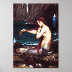John William Waterhouse Vintag Mermaid Poster