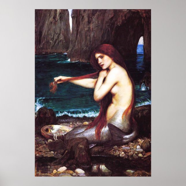 John William Waterhouse Vintag Mermaid Poster (Vorne)