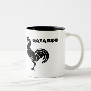 johnny_automatic_rooster_silhouette, GAZA-BOB Zweifarbige Tasse