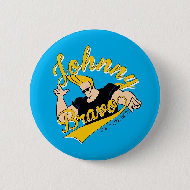 Johnny Bravo Athletic Graphic Button (Vorderseite)