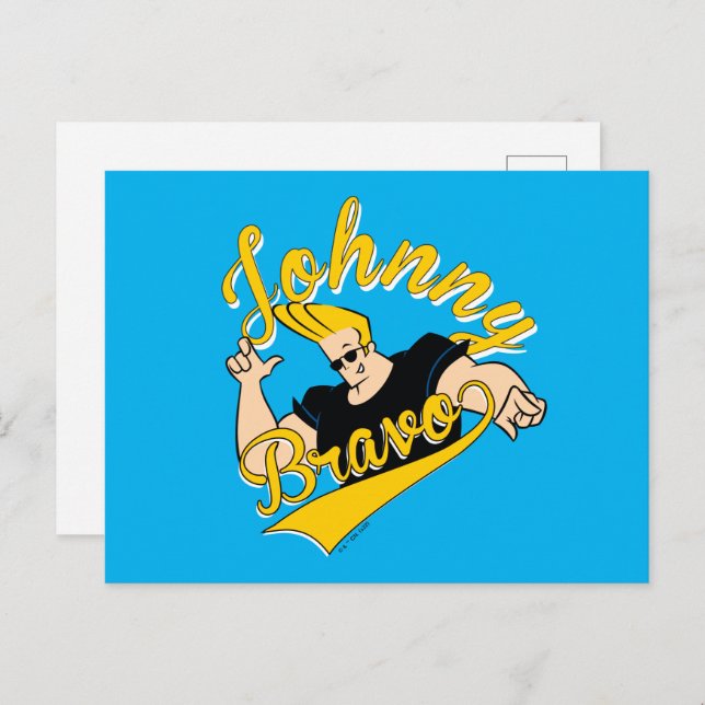 Johnny Bravo Athletic Graphic Postkarte (Vorne/Hinten)
