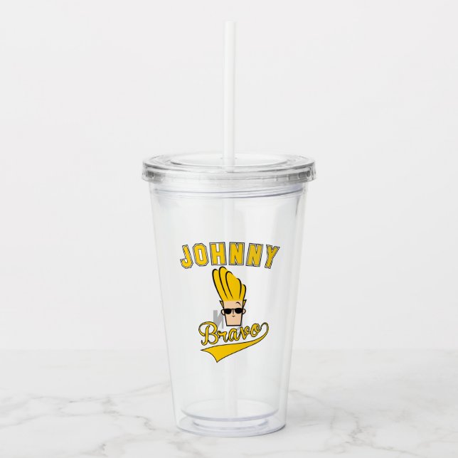 Johnny Bravo Collegiate Graphic Acryltrinkbecher (Vorderseite)