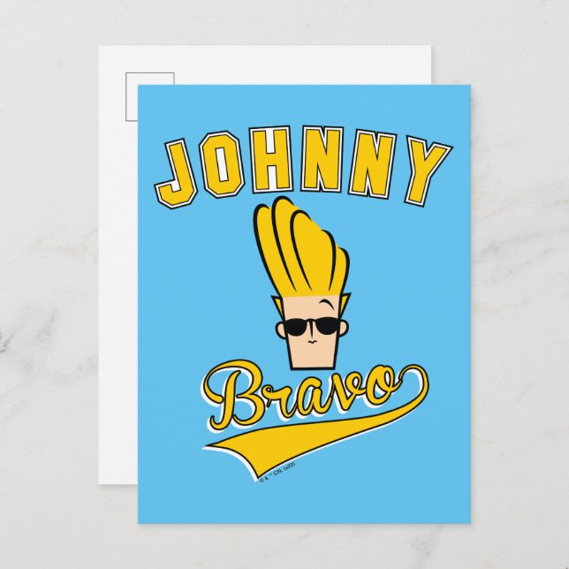 Johnny Bravo Collegiate Graphic Postkarte (Vorne/Hinten)