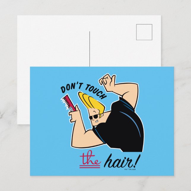 Johnny Bravo Comb - Touch nicht die Haare! Postkarte (Vorne/Hinten)