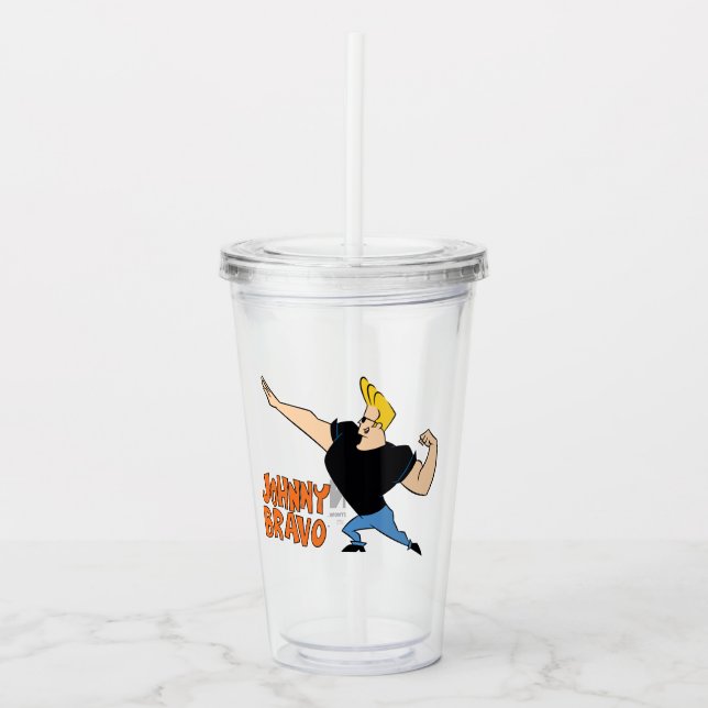 Johnny Bravo Flexing Acryltrinkbecher (Vorderseite)