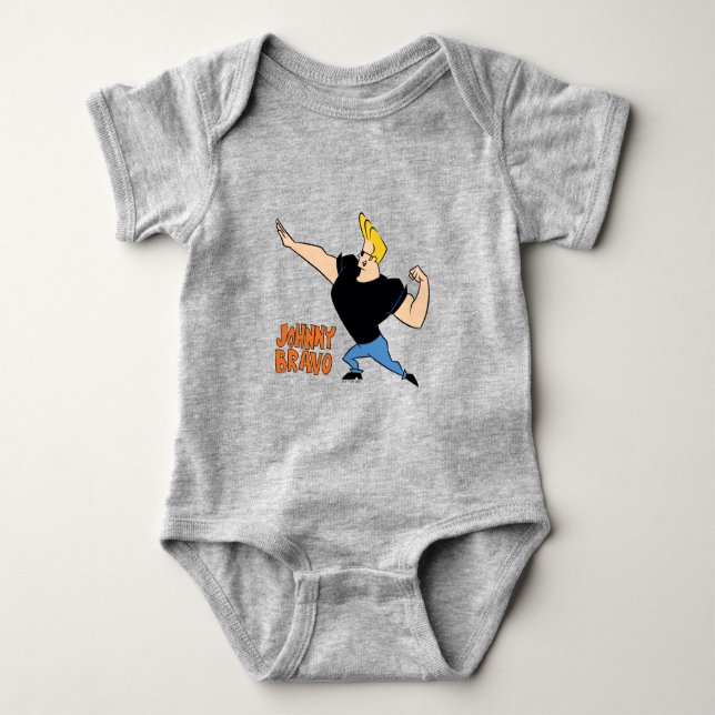 Johnny Bravo Flexing Baby Strampler (Vorderseite)