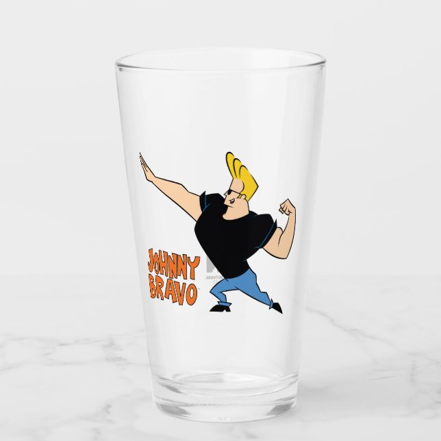 Johnny Bravo Flexing Glas (Vorderseite)