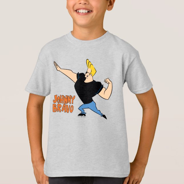 Johnny Bravo Flexing T-Shirt (Vorderseite)