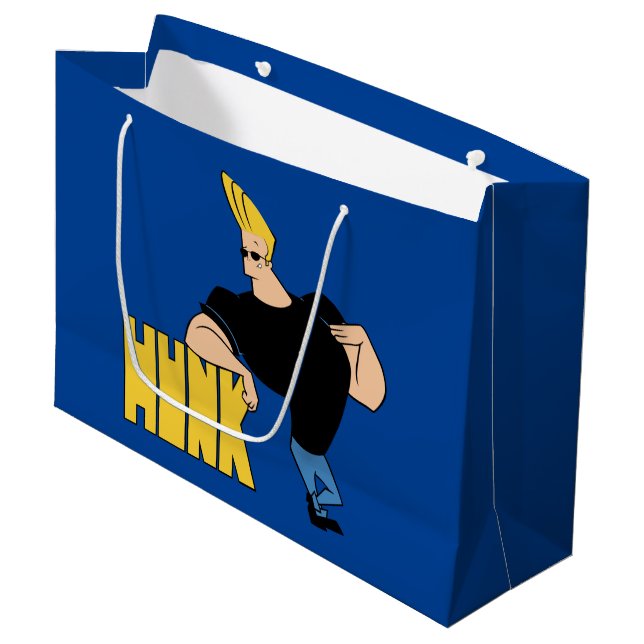Johnny Bravo Große Geschenktüte (Vorderseite Schrägansicht)