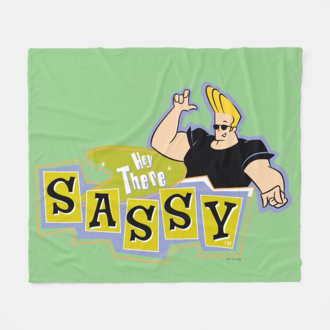 Johnny Bravo - Hey Da Sassy Fleecedecke (Vorderseite (Horizontal))
