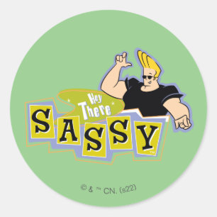 Johnny Bravo - Hey Da Sassy Runder Aufkleber