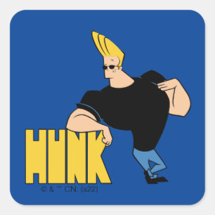 Johnny Bravo - Hunk Quadratischer Aufkleber