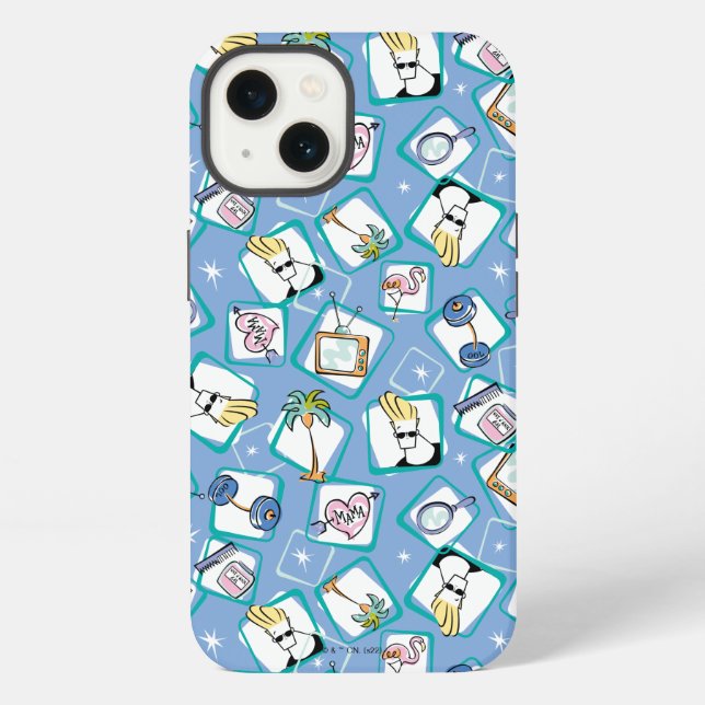 Johnny Bravo Icon Pattern iPhone Hülle (Rückseite)