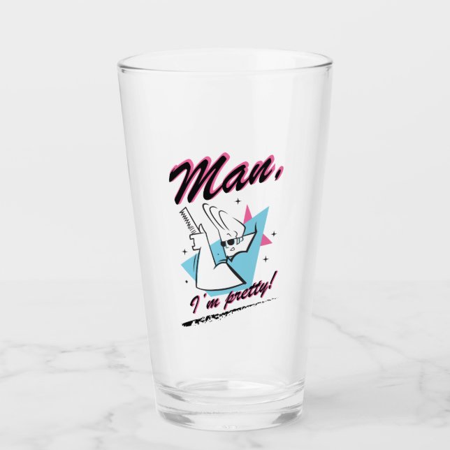 Johnny Bravo - Mann Ich bin Hübsch Retro Graphic Glas (Vorderseite)