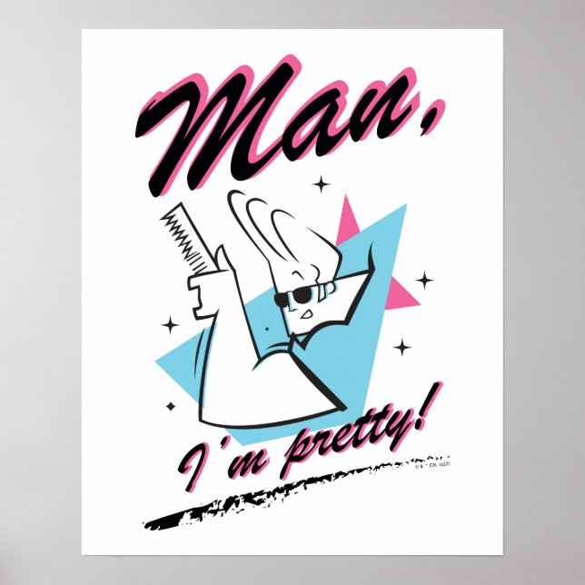 Johnny Bravo - Mann Ich bin Hübsch Retro Graphic Poster (Vorne)