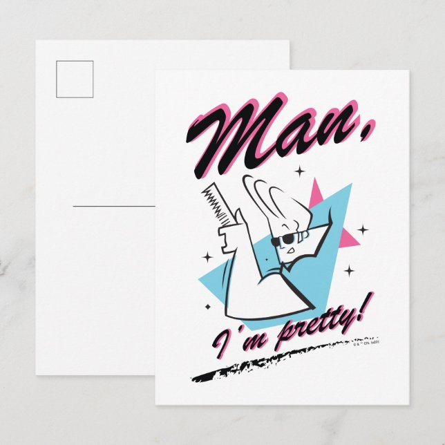 Johnny Bravo - Mann Ich bin Hübsch Retro Graphic Postkarte (Vorne/Hinten)