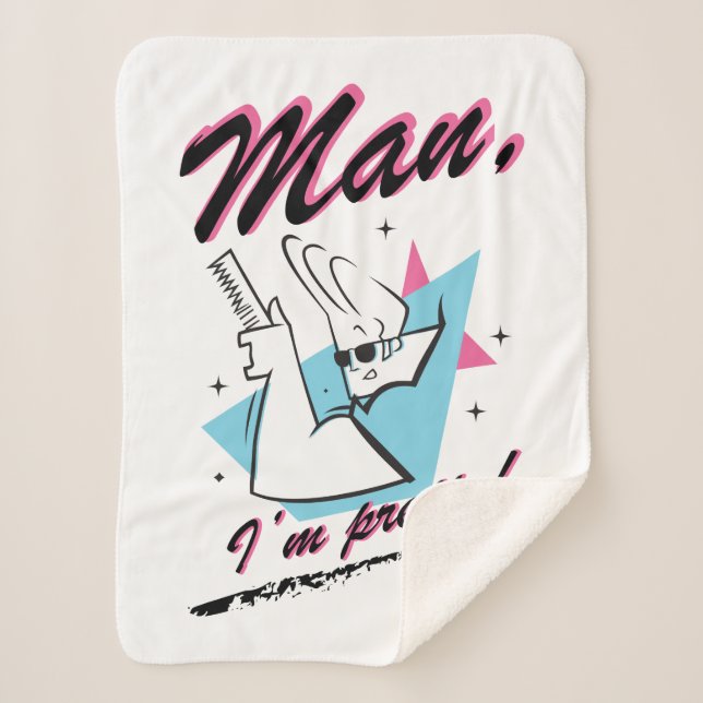 Johnny Bravo - Mann Ich bin Hübsch Retro Graphic Sherpadecke (Vorderseite)