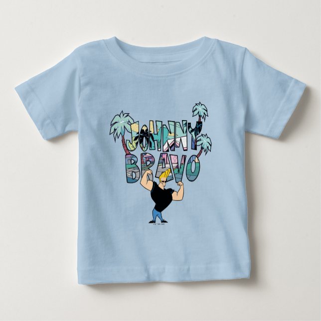 Johnny Bravo Palm Tree Name Baby T-shirt (Vorderseite)
