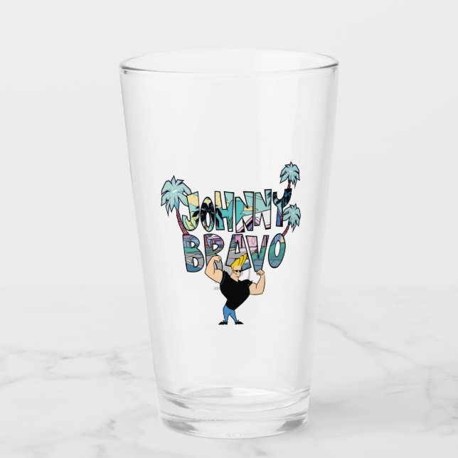 Johnny Bravo Palm Tree Name Glas (Vorderseite)