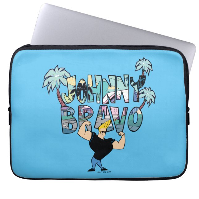 Johnny Bravo Palm Tree Name Laptopschutzhülle (Vorderseite)
