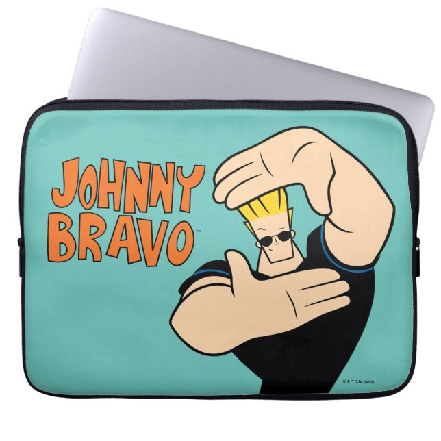 Johnny Bravo Picture Frame Pose Laptopschutzhülle (Vorderseite)