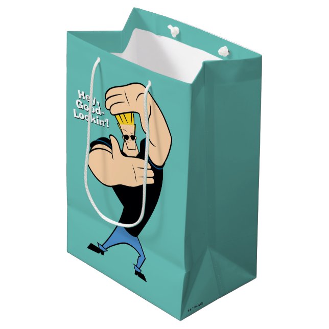 Johnny Bravo Picture Frame Pose Mittlere Geschenktüte (Vorderseite Schrägansicht)