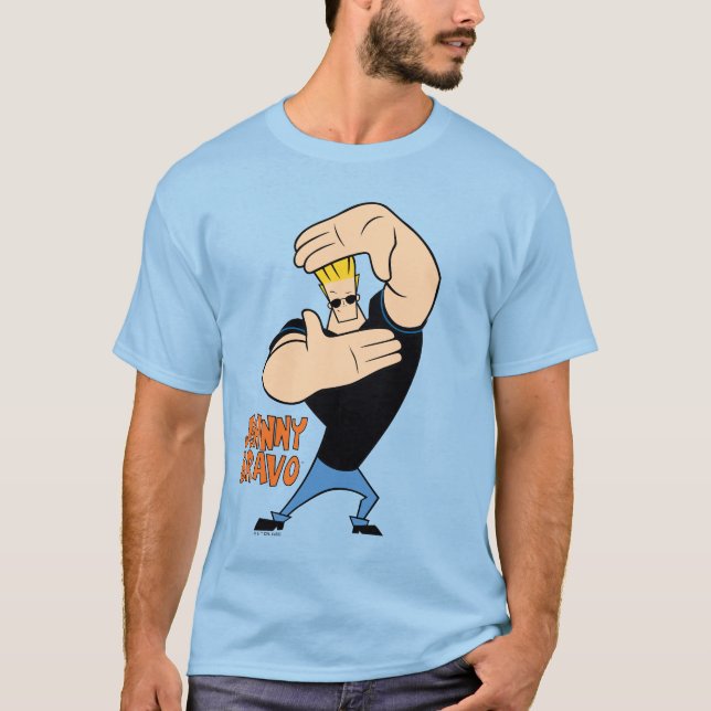 Johnny Bravo Picture Frame Pose T-Shirt (Vorderseite)