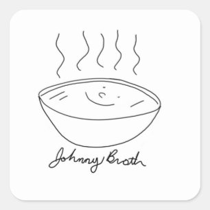 Johnny Broth Button Quadratischer Aufkleber