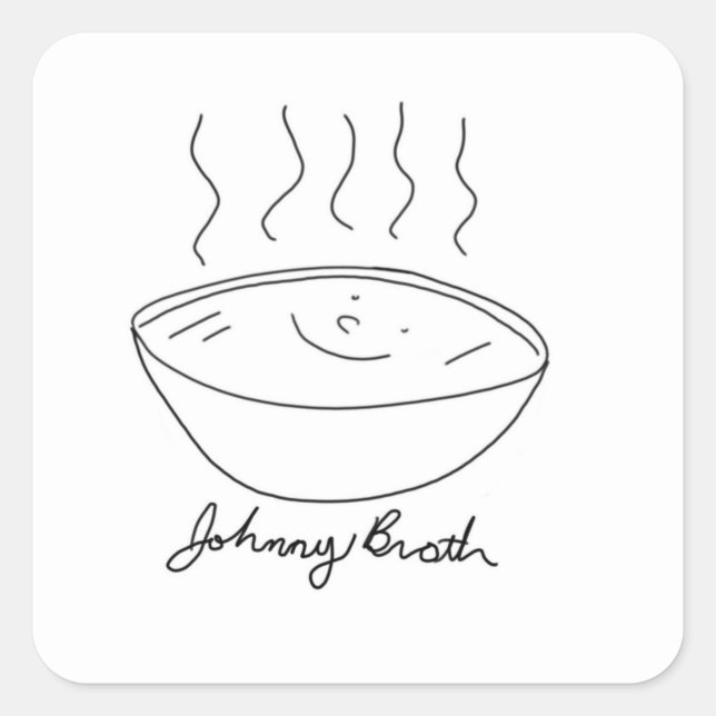 Johnny Broth Button Quadratischer Aufkleber (Vorderseite)