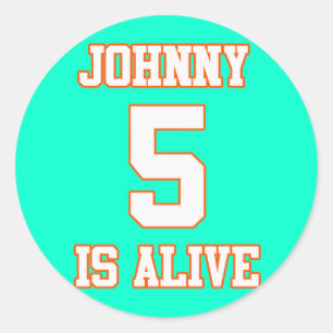 Johnny Five lebt Runder Aufkleber