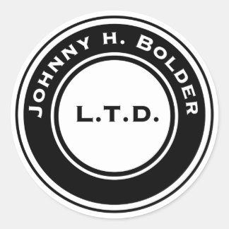 Johnny H. Bolder Round Sticker