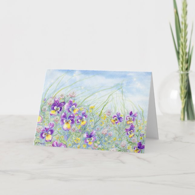 Johnny-Jump-Ups-Blank-Notecard Dankeskarte (Vorderseite)