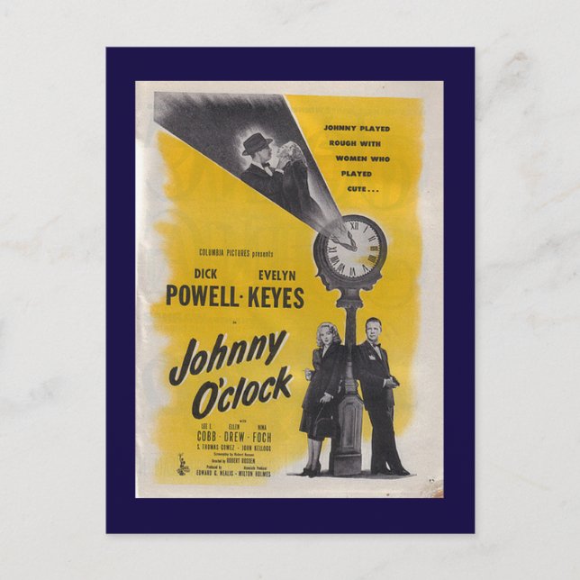 Johnny O'Clock — Monochrome Plakate Postkarte (Vorderseite)