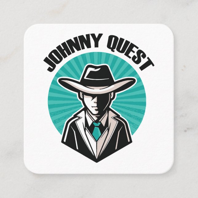 Johnny Quest Quadratische Visitenkarte (Vorderseite)