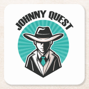 Johnny Quest Rechteckiger Pappuntersetzer