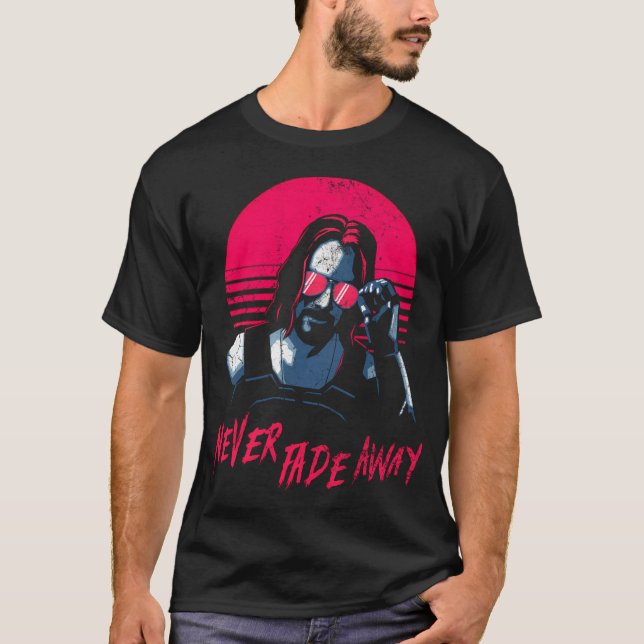 Johnny Silverhand Cyberpunk - Fade nie weg T-Shirt (Vorderseite)
