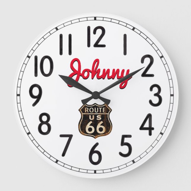 Johnny's Route 66 Großuhr Große Wanduhr (Vorderseite)