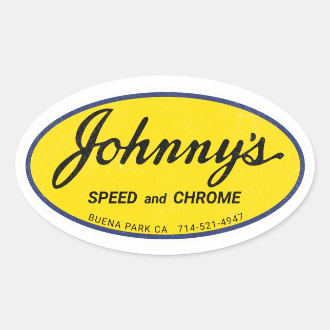 Johnny's Speed and Chrome Ovaler Aufkleber (Vorderseite)