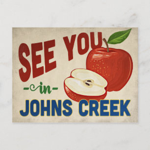 Johns Creek Georgia Apfel - Vintage Reise Postkarte