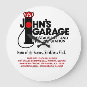 John's Garage Restaurants in Illinois Große Wanduhr