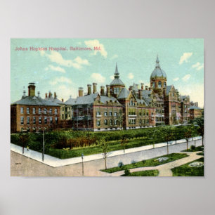 Johns Hopkins Hospital, Baltimore 1910 Vintag Poster