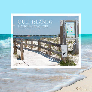 Johnson Beach Eingang, Gulf Islands NS, Florida Postkarte