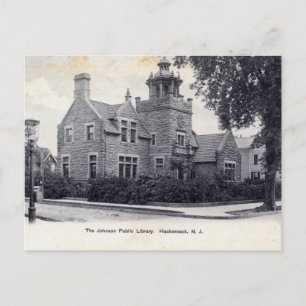 Johnson-Bibliothek, Hackensack New Jersey Vintage Postkarte