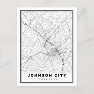 Johnson City Map Postkarte