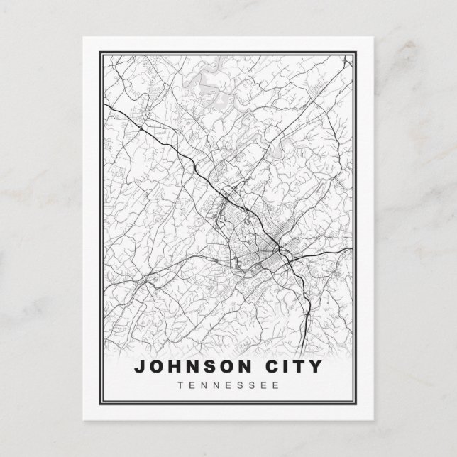 Johnson City Map Postkarte (Vorderseite)