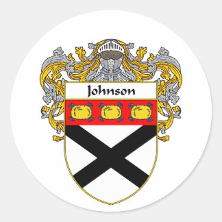 Johnson Coat of Arms (Mantled) Runder Aufkleber