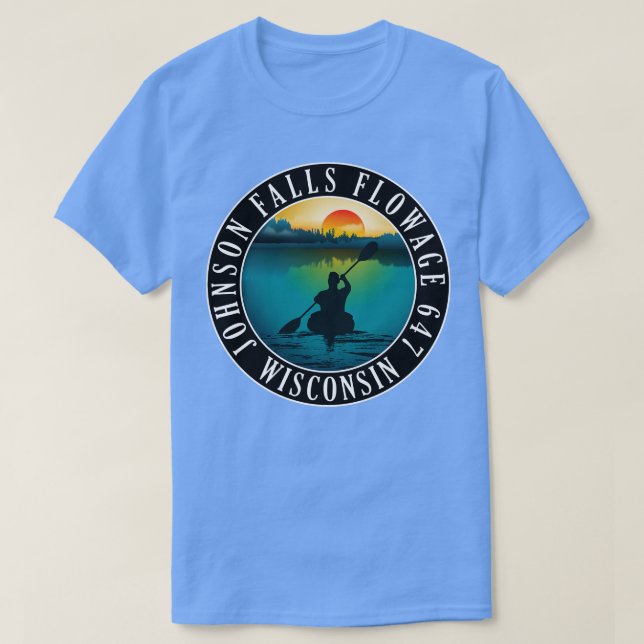 Johnson Falls Flowage 647 Wisconsin Kayaking T-Shirt (Design vorne)