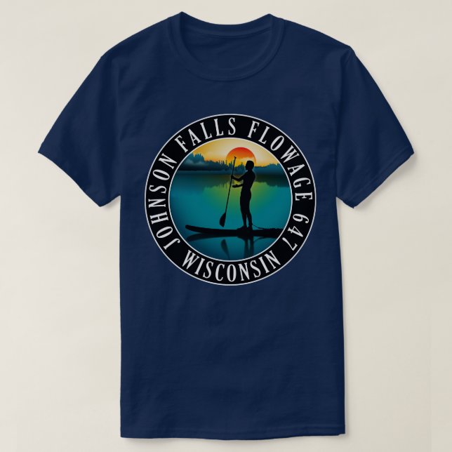 Johnson Falls Flowage 647 Wisconsin Paddleboarding T-Shirt (Design vorne)