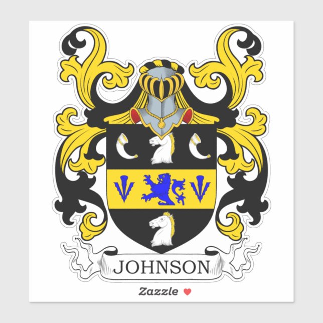 Johnson Familienwappen Aufkleber (Blatt)